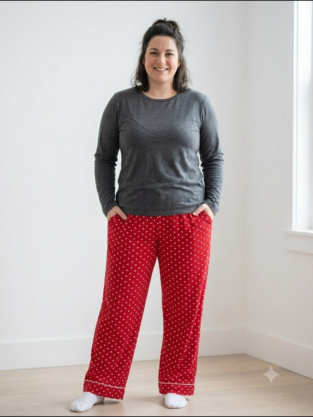 Penningtons TiVoglio Red Polka Dot Pajama Pants Whimsical Rockabilly